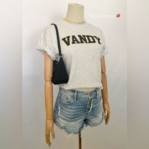 LEAGUE 91 'VANDERBILT UNIVERSITY SHORT SLEEVE CROP T-SHIRT' IN ASH GREY